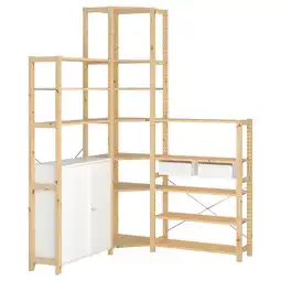 IKEA Ivar 3 elementen/hoek, grenen/wit, 145/145x30x226 cm aanbieding