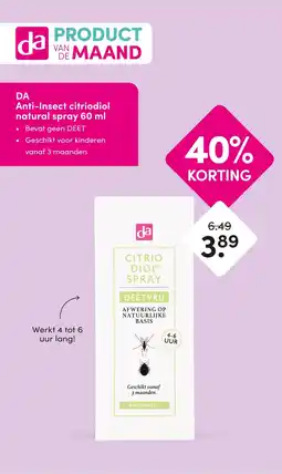 DA DA Anti Insect citriodiol natural spray aanbieding