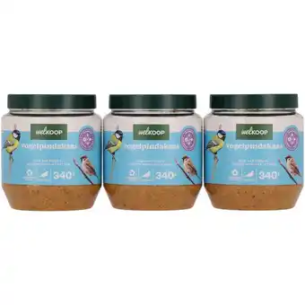 Welkoop Welkoop - Vogelpindakaas - Tuinvogelvoer - 3 stuks aanbieding