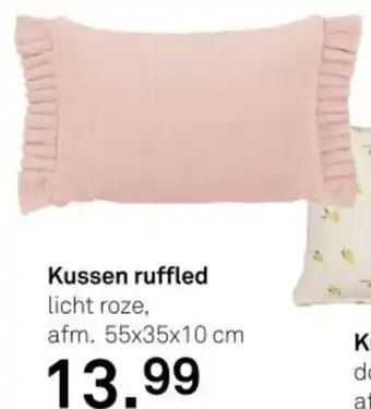Karwei Kussen ruffled aanbieding