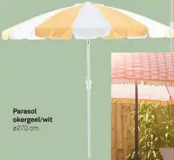 Karwei Parasol okergeel/wit aanbieding