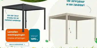 Van der Garde tuinmeubelen Lamellen overkappingen aanbieding
