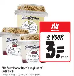 Jumbo Alle Zuivelhoeve Boer'n yoghurt of Boer'n vla aanbieding