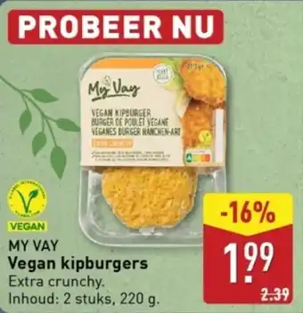 ALDI My vay vegan kipburgers aanbieding