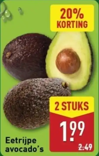 ALDI Eetrijpe avocado's aanbieding