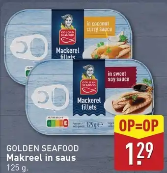 ALDI Golden seafood makreel in saus aanbieding