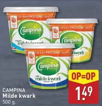 ALDI Campina milde kwark aanbieding