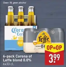 ALDI Corona of leffe blond 0.0% aanbieding
