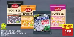 ALDI Mentos of van melle dropmintballen of toffees aanbieding