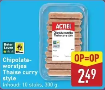 ALDI Chipolata worstjes thaise curry style aanbieding
