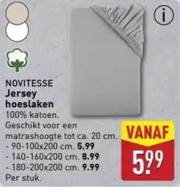 ALDI Novitesse jersey hoeslaken aanbieding