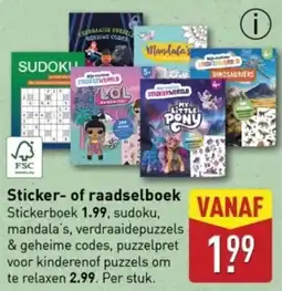 ALDI Stickerof raadselboek aanbieding