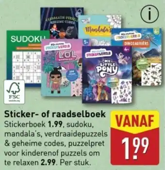 ALDI Stickerof raadselboek aanbieding