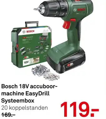 Karwei Bosch 18V accuboor- machine EasyDrill Systeembox aanbieding