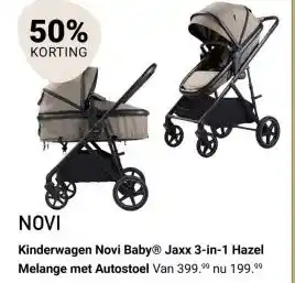 Van Asten BabySuperstore Kinderwagen Novi Baby Jaxx 3 in 1 Hazel Melange met Autostoel aanbieding