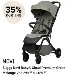 Van Asten BabySuperstore Buggy Novi Baby Cloud Premium Green Melange aanbieding