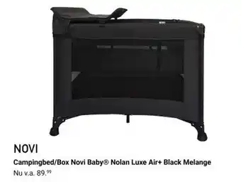 Van Asten BabySuperstore Campingbed/Box Novi Baby Nolan Luxe Air+ Black Melange aanbieding