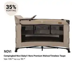 Van Asten BabySuperstore Campingbed Novi Baby Nora Premium Walnut/Timeless Taupe aanbieding