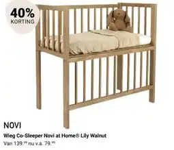 Van Asten BabySuperstore Wieg Co Sleeper Novi at Home Lily Walnut aanbieding