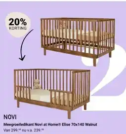 Van Asten BabySuperstore Meegroeiledikant Novi at Home Elise Walnut aanbieding