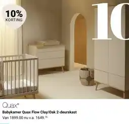 Van Asten BabySuperstore Babykamer Quax Flow Clay Oak 2 deurskast aanbieding