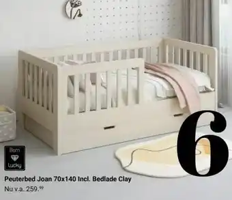Van Asten BabySuperstore Born Lucky Peuterbed Joan Bedlade Clay aanbieding