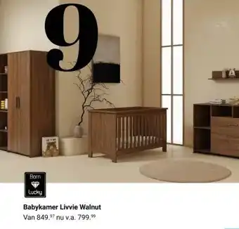 Van Asten BabySuperstore Born Lucky Babykamer Livvie Walnut aanbieding
