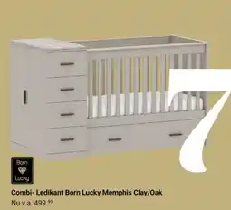 Van Asten BabySuperstore Born Lucky Combi Ledikant Born Lucky Memphis Clay Oak aanbieding