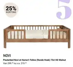 Van Asten BabySuperstore Peuterbed Novi at Home Feline Walnut aanbieding