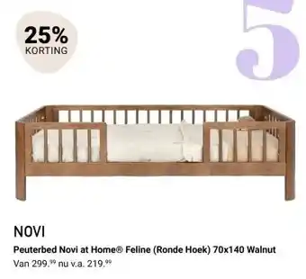 Van Asten BabySuperstore Peuterbed Novi at Home Feline Walnut aanbieding