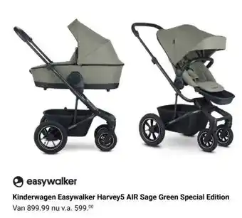 Van Asten BabySuperstore Kinderwagen Easywalker Harvey5 AIR Sage Green Special Edition aanbieding