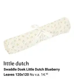 Van Asten BabySuperstore Swaddle Doek Little Dutch Blueberry Leaves aanbieding