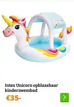 Obelink Intex Unicorn opblaasbaar kinderzwembad aanbieding