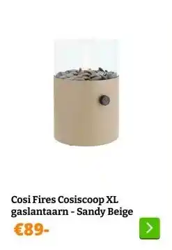 Obelink Cosi Fires Cosiscoop XL gaslantaarn - Sandy Beige aanbieding
