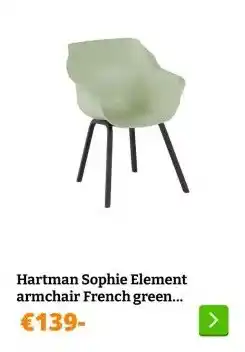 Obelink Hartman Sophie Element armchair French green diningstoel aanbieding