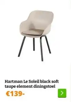 Obelink Hartman Le Soleil black soft taupe element diningstoel aanbieding