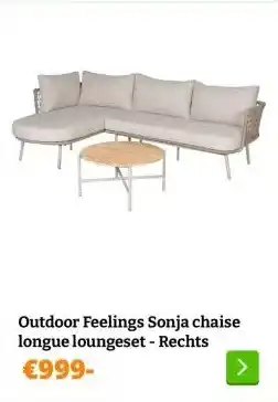 Obelink Outdoor Feelings Sonja chaise longue loungeset - Rechts aanbieding