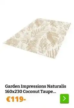 Obelink Garden Impressions Naturalis 160x230 Coconut Taupe buitenkleed aanbieding