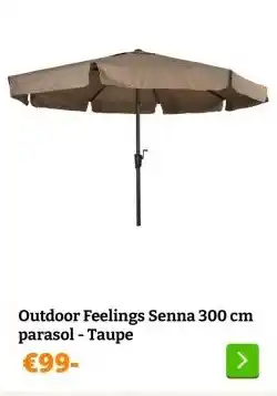Obelink Outdoor Feelings Senna 300 cm parasol - Taupe aanbieding