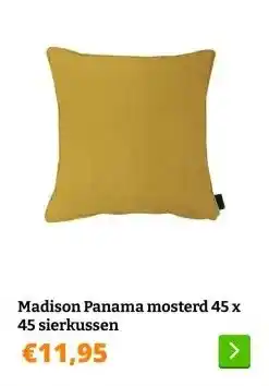 Obelink Madison Panama mosterd 45 x 45 sierkussen aanbieding