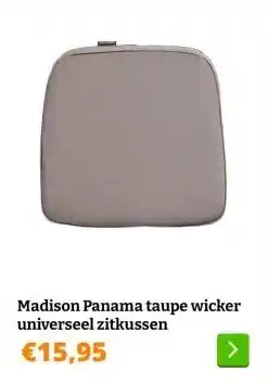 Obelink Madison Panama taupe wicker universeel zitkussen aanbieding