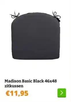 Obelink Madison Basic Black 46x48 zitkussen aanbieding