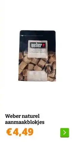 Obelink Weber naturel aanmaakblokjes aanbieding