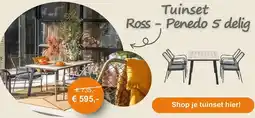 Tuinmeubelland Tuinset Ross - Penedo 5 delig aanbieding