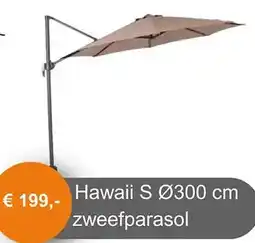 Tuinmeubelland Hawaii S 300 cm zweefparasol aanbieding