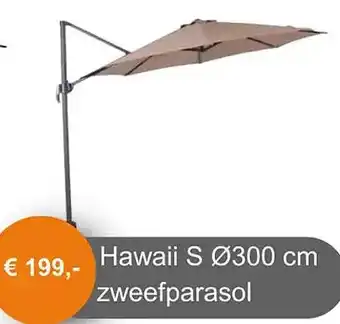 Tuinmeubelland Hawaii S 300 cm zweefparasol aanbieding