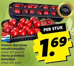 Boni Tomoza cherrytros smaaktomaatjes of cherry pruimtros tomaatjes aanbieding