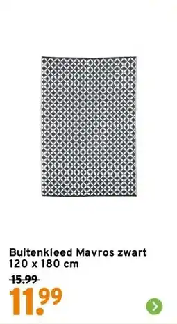 GAMMA Buitenkleed Mavros zwart 120 x 180 cm aanbieding