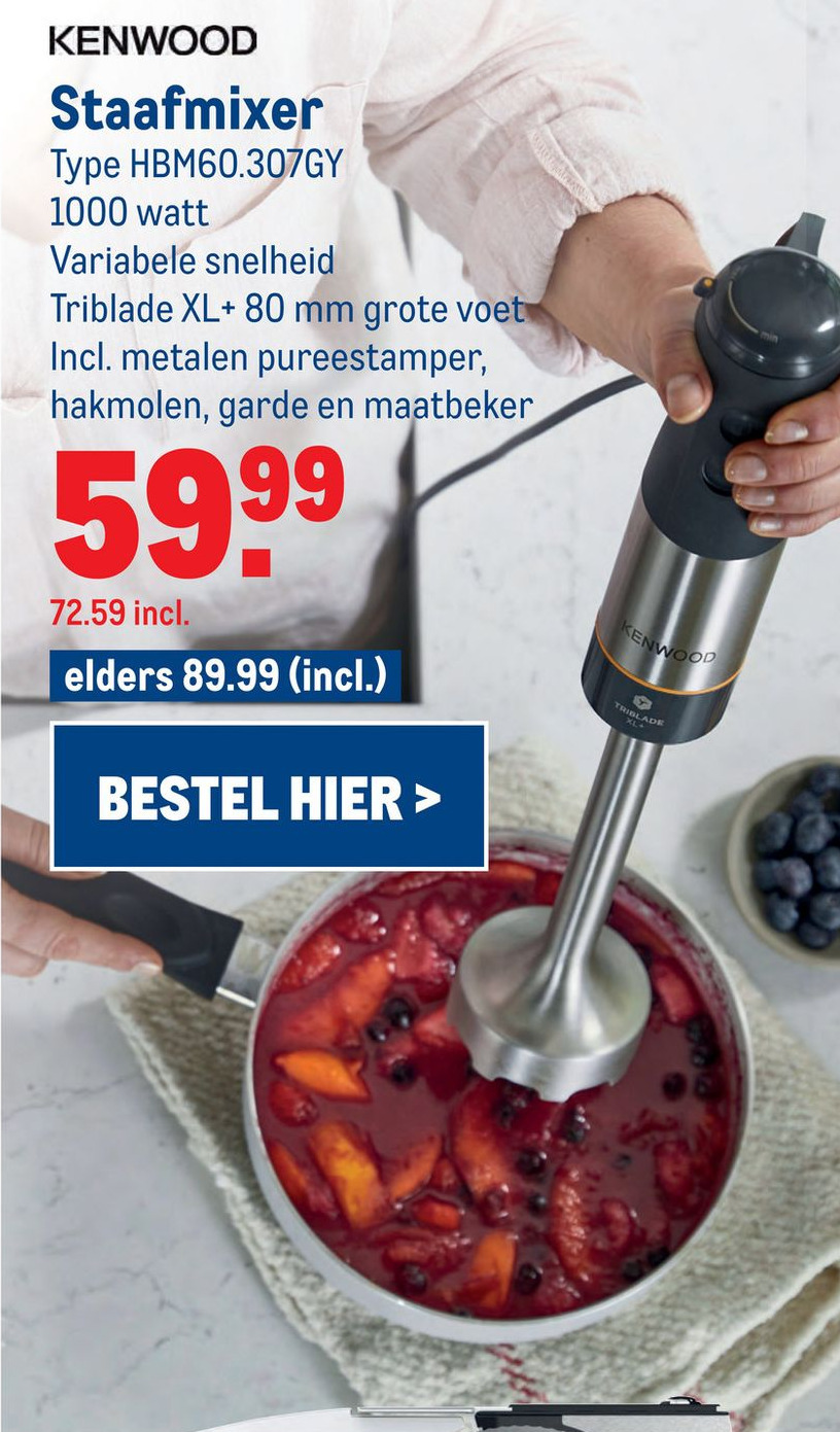 KENWOOD Staafmixer IXe aanbieding bij Makro
