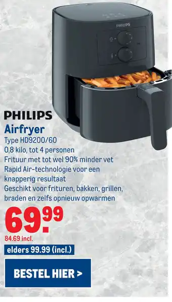 Makro PHILIPS Airfryer Type HD9200/60 aanbieding